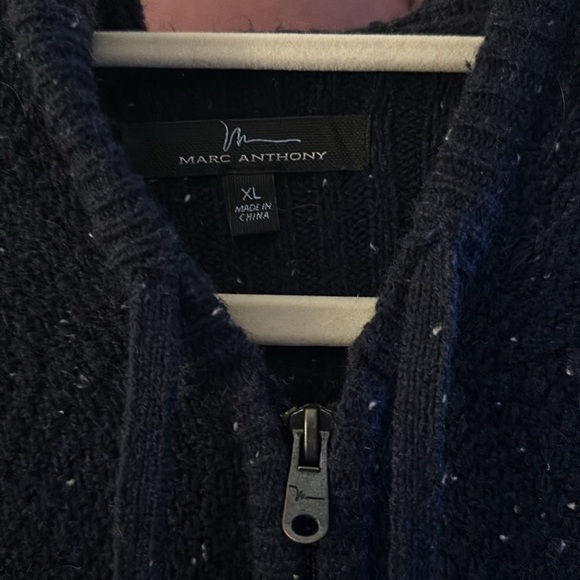 Men’s Marc Anthony Navy Zip Up Sweater - Picture 3 of 3